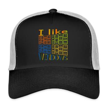 J'aime de Windows - Casquette trucker  - noir/gris pierre - Devant