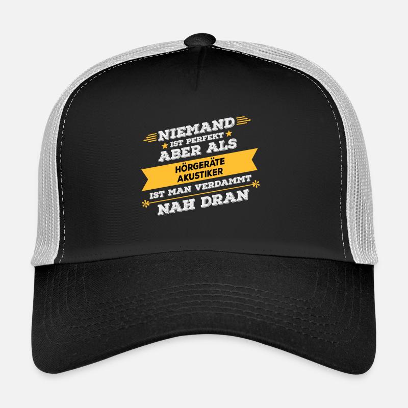 Hörgeräteakustiker Beruf Geschenk - Trucker Cap - Schwarz/Steingrau