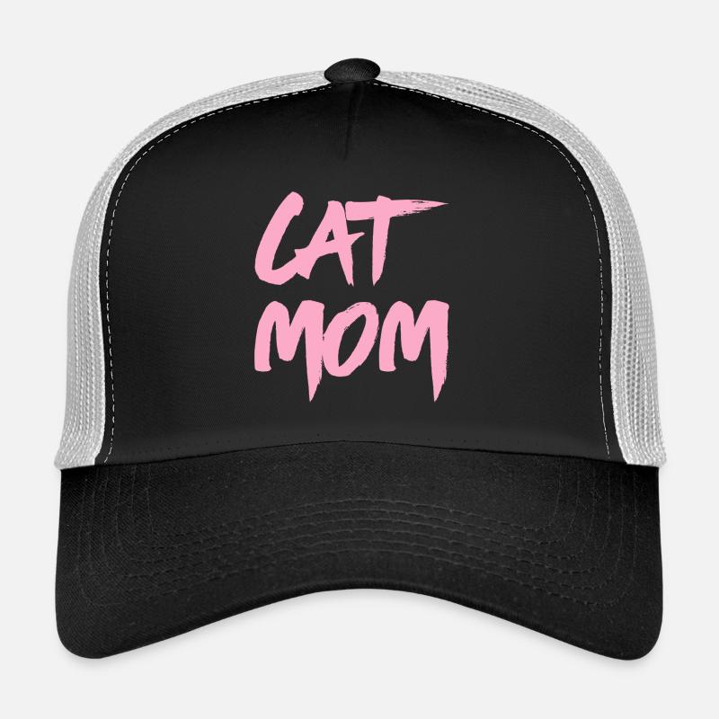 Katzen TShirt - Cat Mom - Trucker Cap - Schwarz/Steingrau