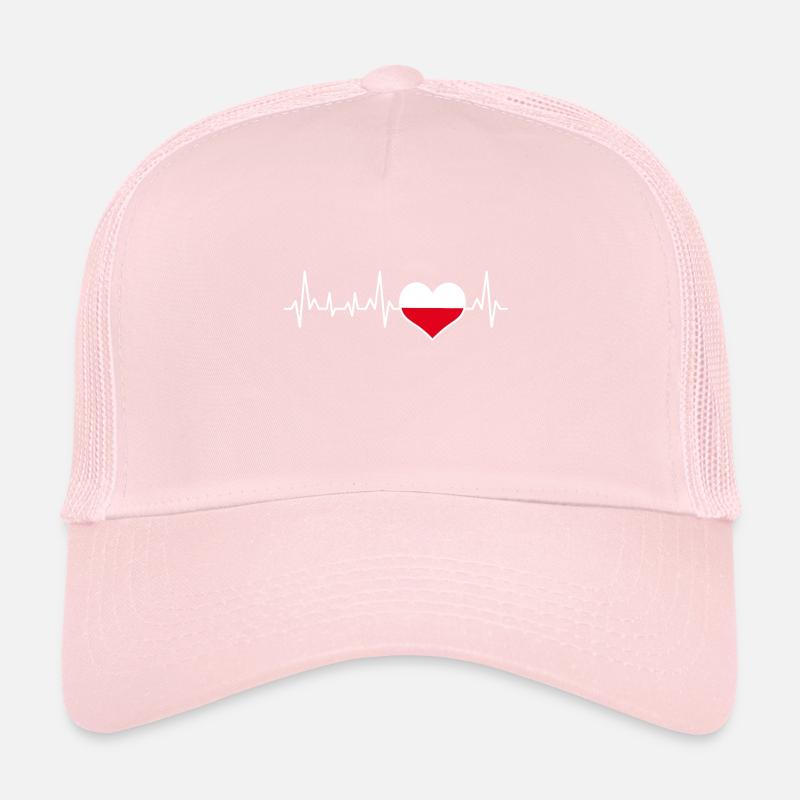 Pologne Drapeau cadeau Heartbeat Casquette trucker 