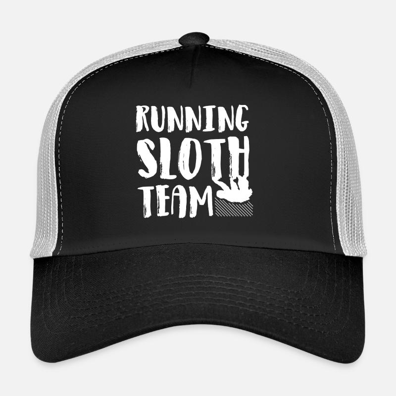 Funny funny sloth jogging run team gift - Trucker Cap - black/stone grey