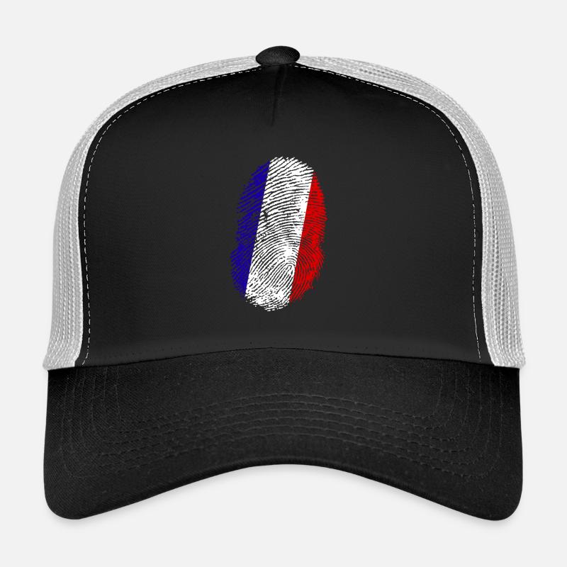 France Shirt · Drapeau · ADN · Empreintes digitales - Casquette trucker - noir/gris pierre