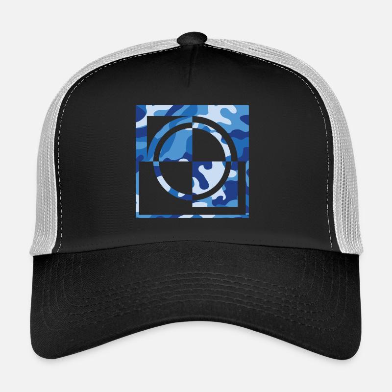 camouflage bleu - Casquette trucker  - noir/gris pierre