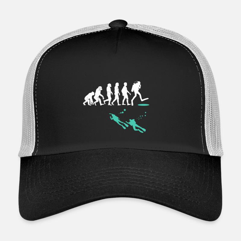 Evolution Taucher taucher geschenk wassersport - Trucker Cap - Schwarz/Steingrau