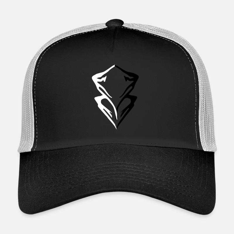 Gipfel-Berg-Logo - Trucker Cap - Schwarz/Steingrau