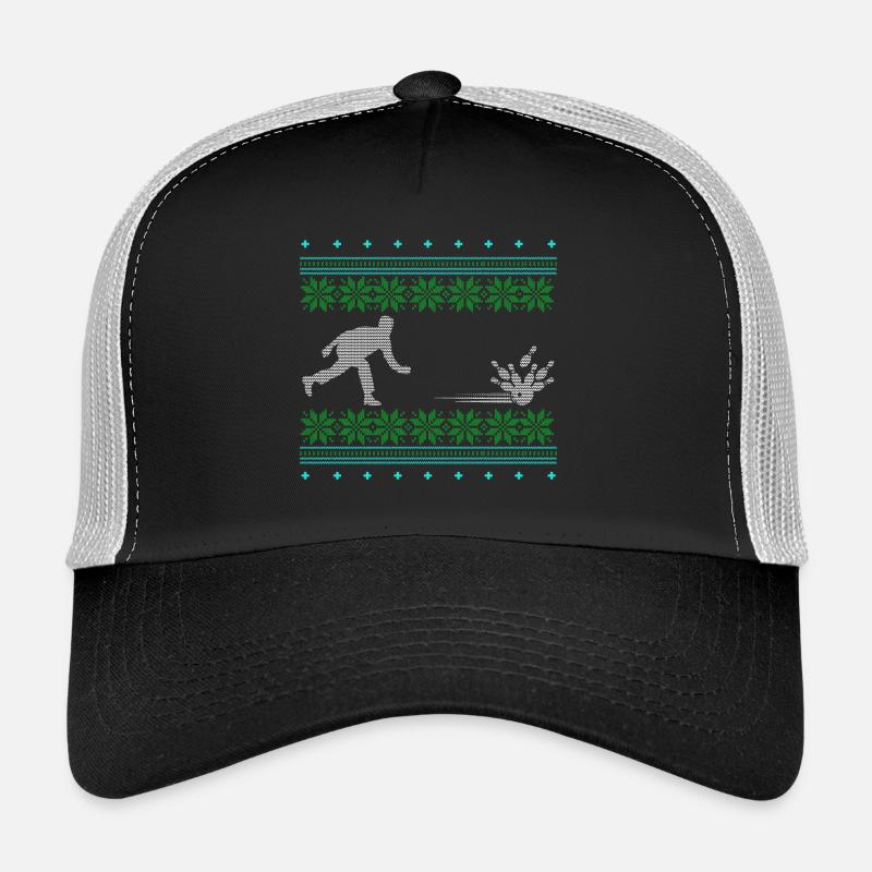 bowling ugly pullover xmas geschenk sport kegeln - Trucker Cap - Schwarz/Steingrau