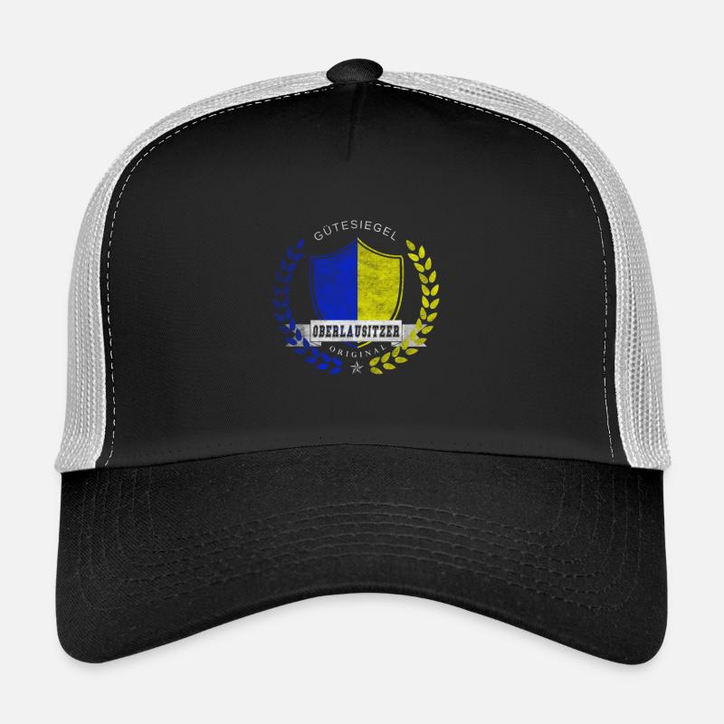 Gütesiegel Oberlausitzer Original - Trucker Cap - Schwarz/Steingrau