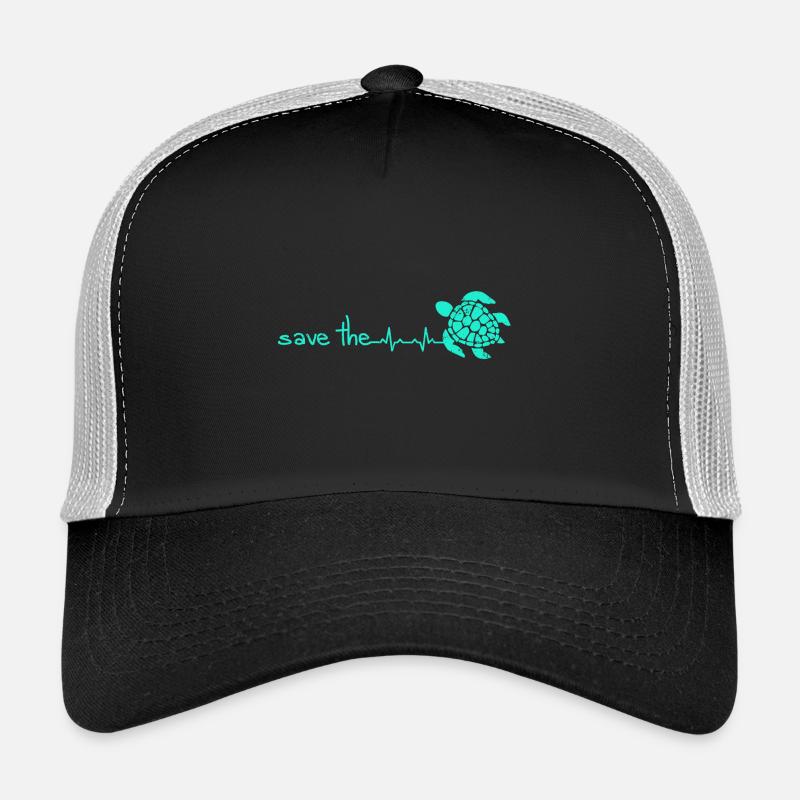 Schildkröten Herzschlag geschenk retten peta - Trucker Cap - Schwarz/Steingrau