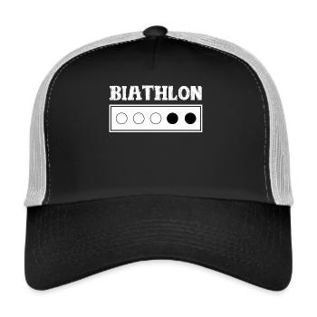 Biathlon Wintersport - Trucker Cap - Schwarz/Steingrau - Vorne
