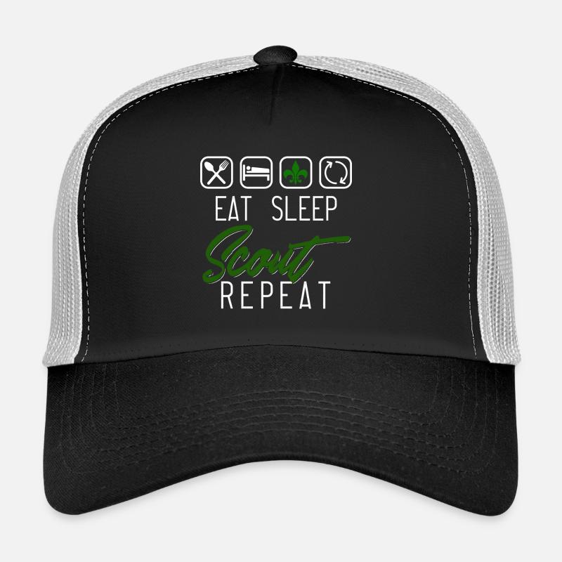 Eat Sleep Scout Repeat - Trucker Cap - Schwarz/Steingrau