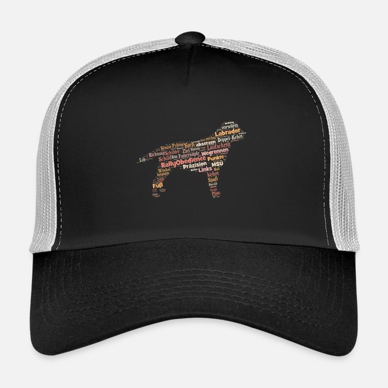 Labrador Rally Obedience Wordcloud - Trucker Cap - Schwarz/Steingrau