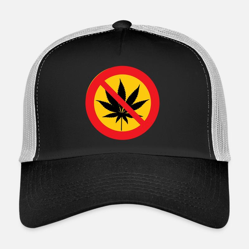 interdictions cannabis Marijuana Weed Contra NO Casquette trucker 