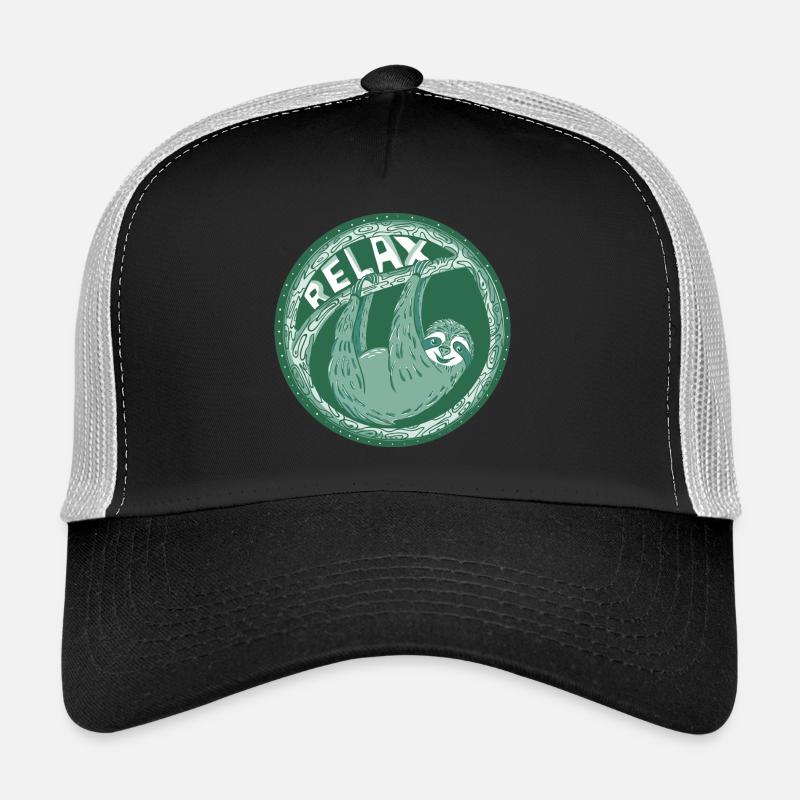 Relax -- Grünes Faultier Trucker Cap