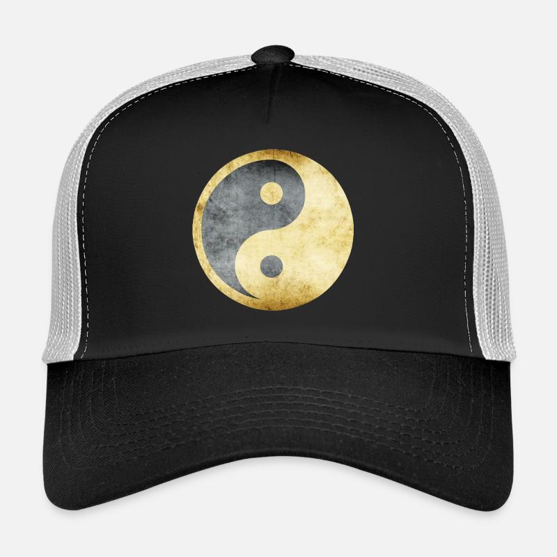 yoga yin yang or argent Casquette trucker 