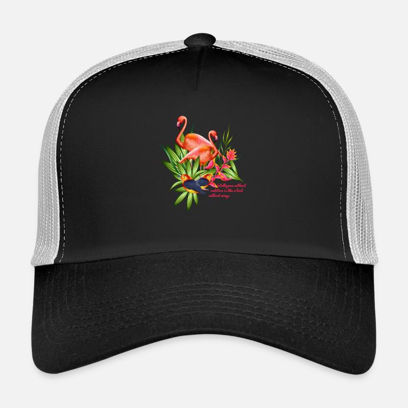 swan with qoutes - Trucker Cap - Schwarz/Steingrau