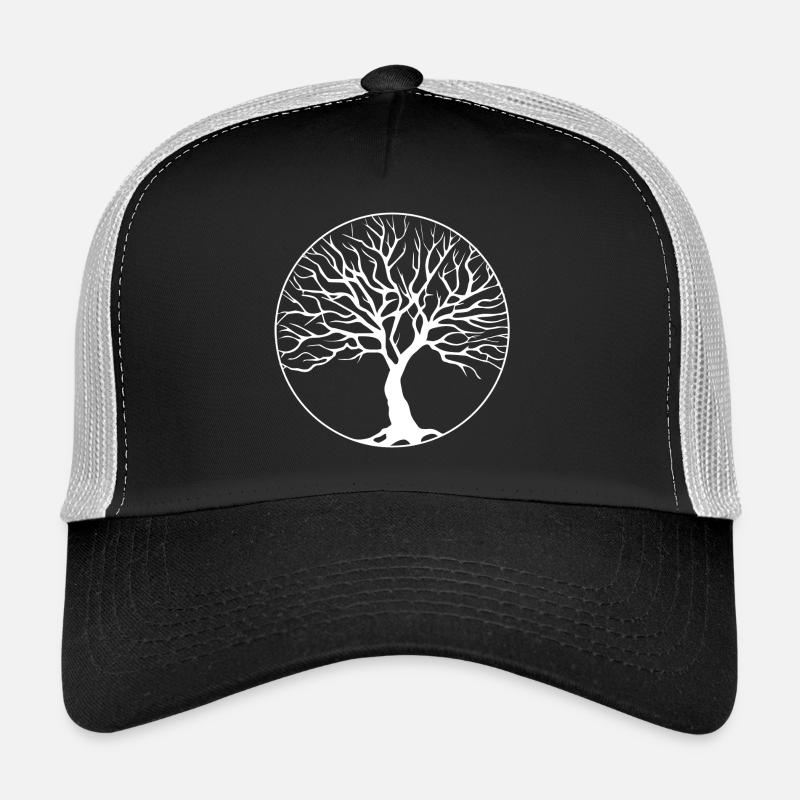 tree circle white - Trucker Cap - black/stone grey