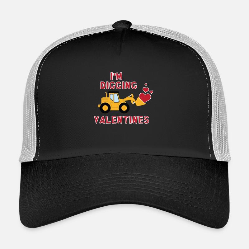 Bagger Liebe Herzchen Herz valentinstag Geschenk - Trucker Cap - Schwarz/Steingrau