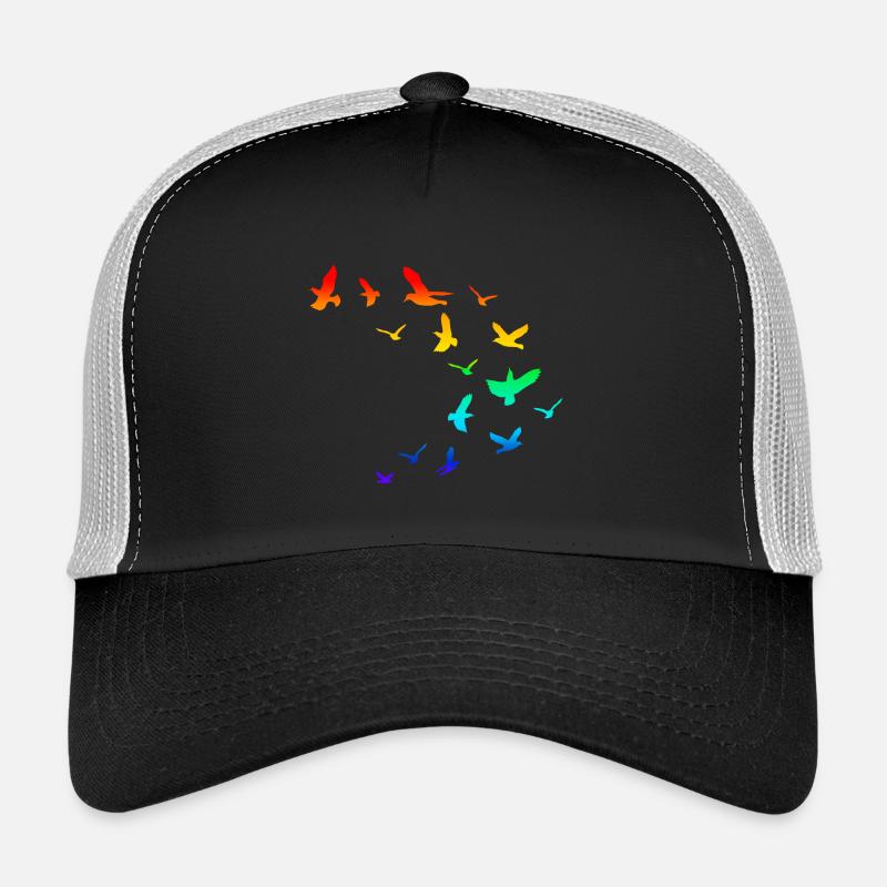 Nuée d'oiseaux arc-en- Casquette trucker 