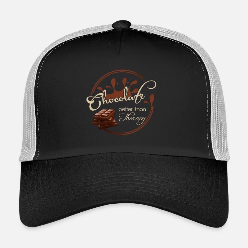 Funny "Chocolate - better than therapy!" t-shirt Trucker Cap