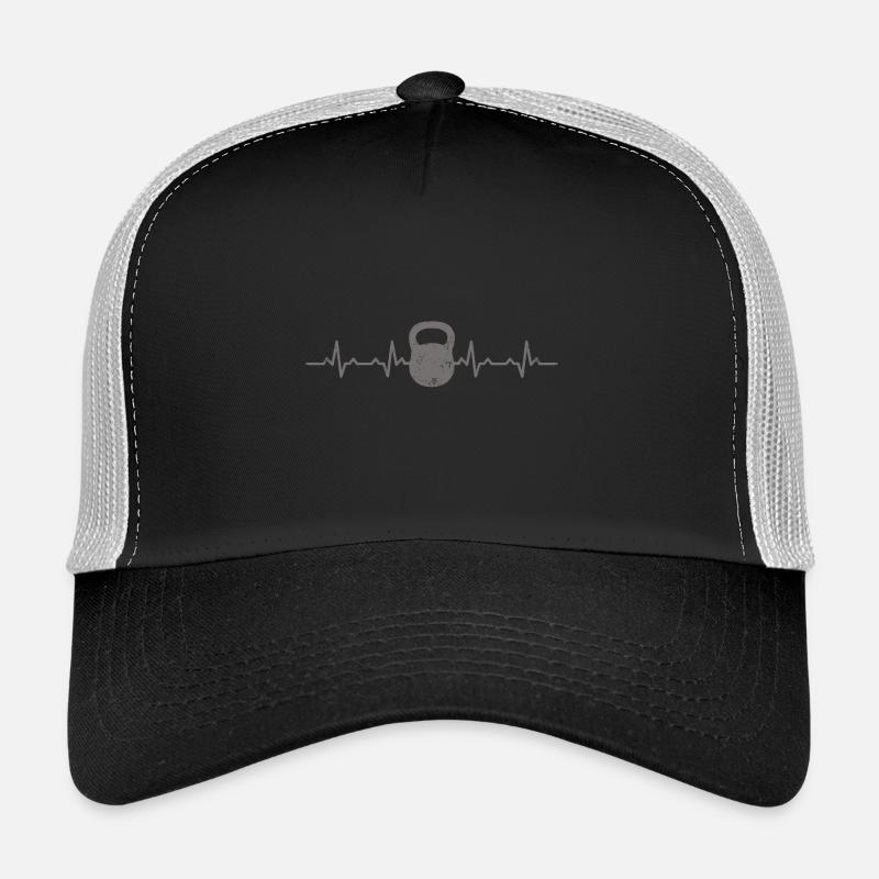 Kettlebell Heartbeats Cadeaux - Casquette trucker  - noir/gris pierre