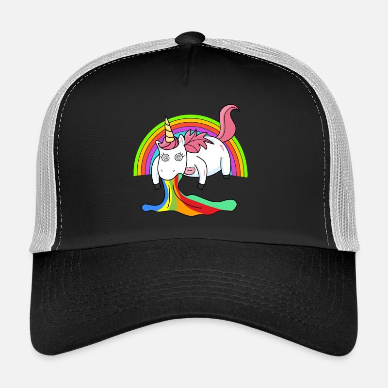 Kotzendes Einhorn Regenbogen Trucker Cap