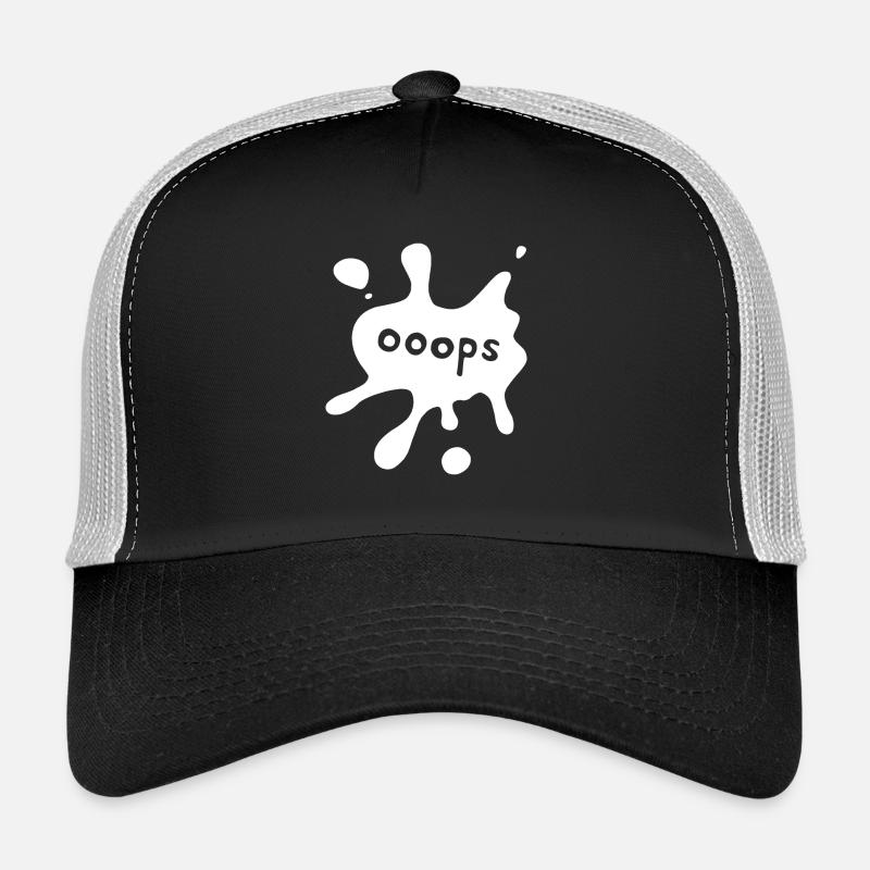 Ooops blanc tache - Casquette trucker  - noir/gris pierre