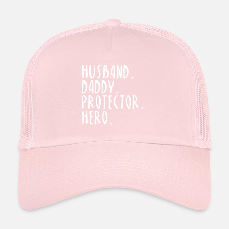 Husband Daddy Protector Hero Saying Gift Idea Trucker Cap