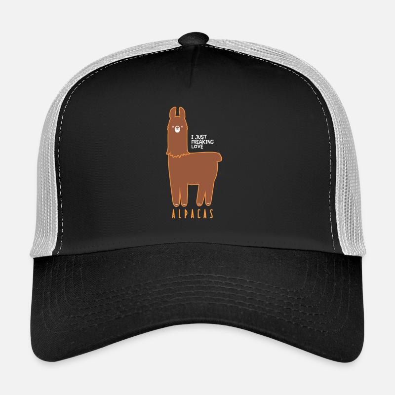 I just freaking love Alpakas Lustiges Geschenk - Trucker Cap - Schwarz/Steingrau