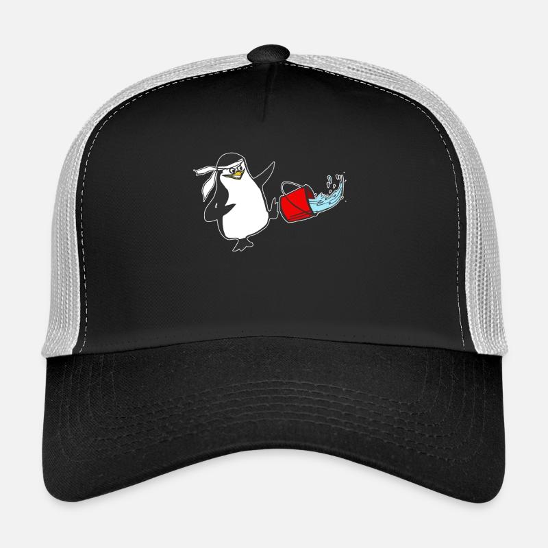 Funny Karate Pinguin Ninja Kids - Trucker Cap - Schwarz/Steingrau