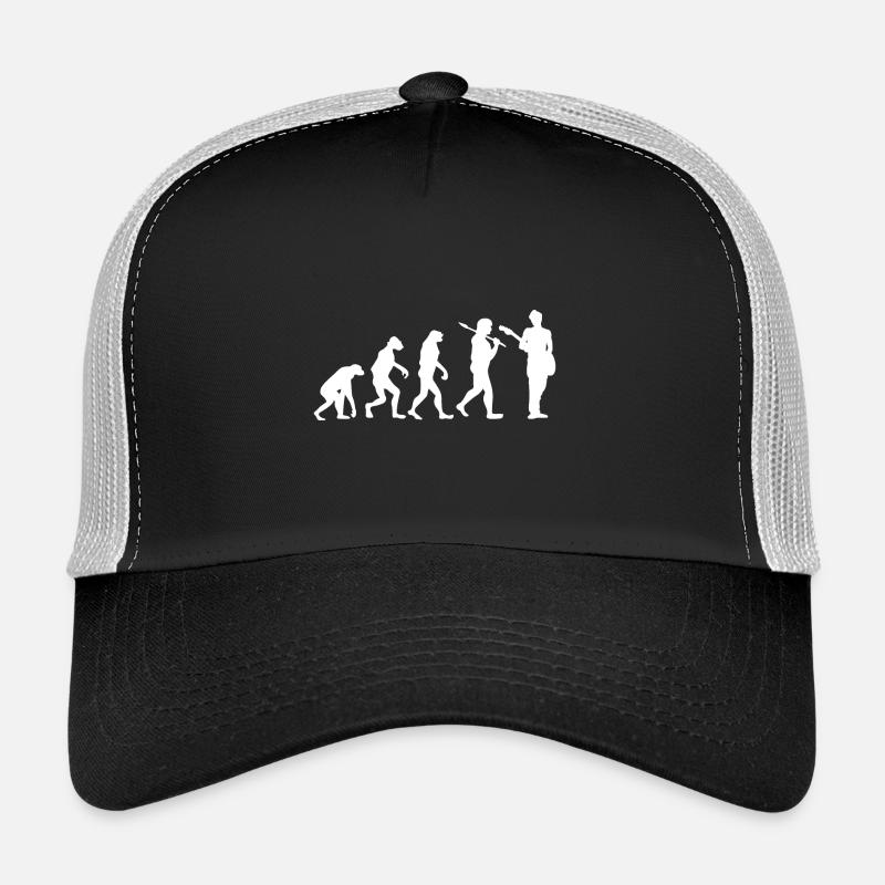 Evolution Guitare Cadeau Musique Guitariste - Casquette trucker  - noir/gris pierre