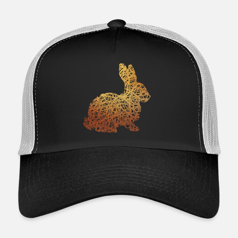 Ostern Hase Häschen Gold Geschenk Geschenkidee - Trucker Cap - Schwarz/Steingrau