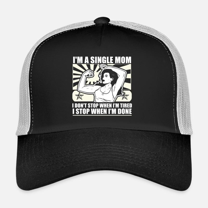 Refroidir forte mère célibataire T-shirt Casquette trucker 