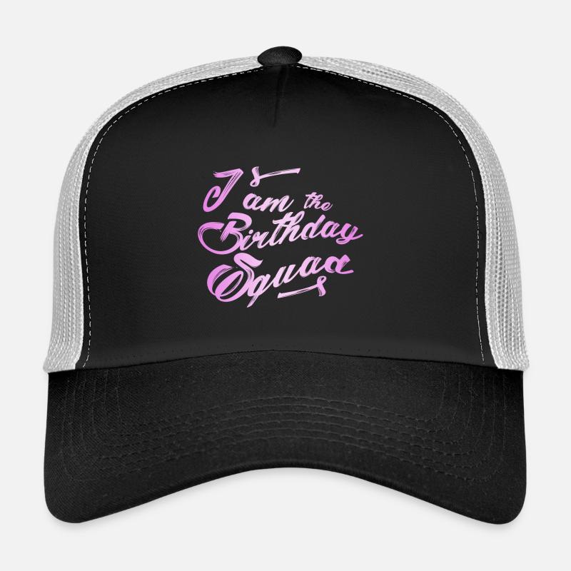 Je suis l'équipe d'anniversaire Pink Gradient Casquette trucker 