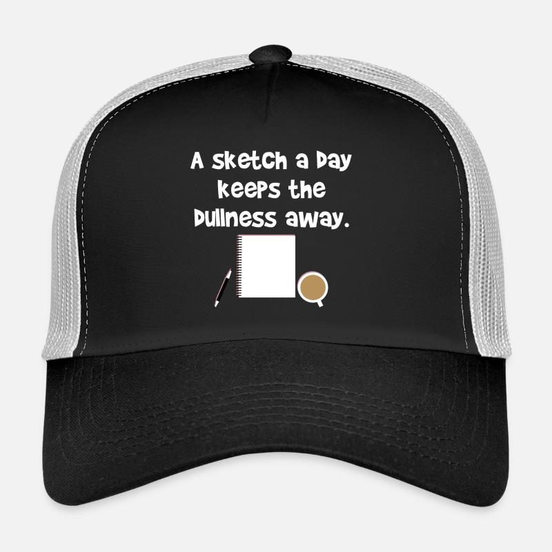 Sketch Day Zeichner Bleistift Spruch Geschenk Idee - Trucker Cap - Schwarz/Steingrau