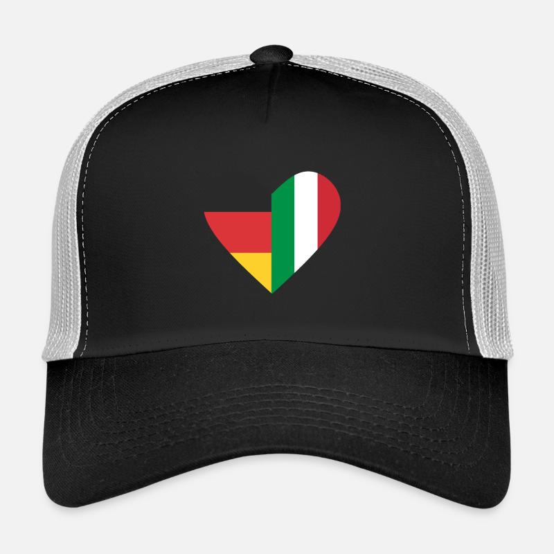 A heart - Germany Italy - Trucker Cap - black/stone grey