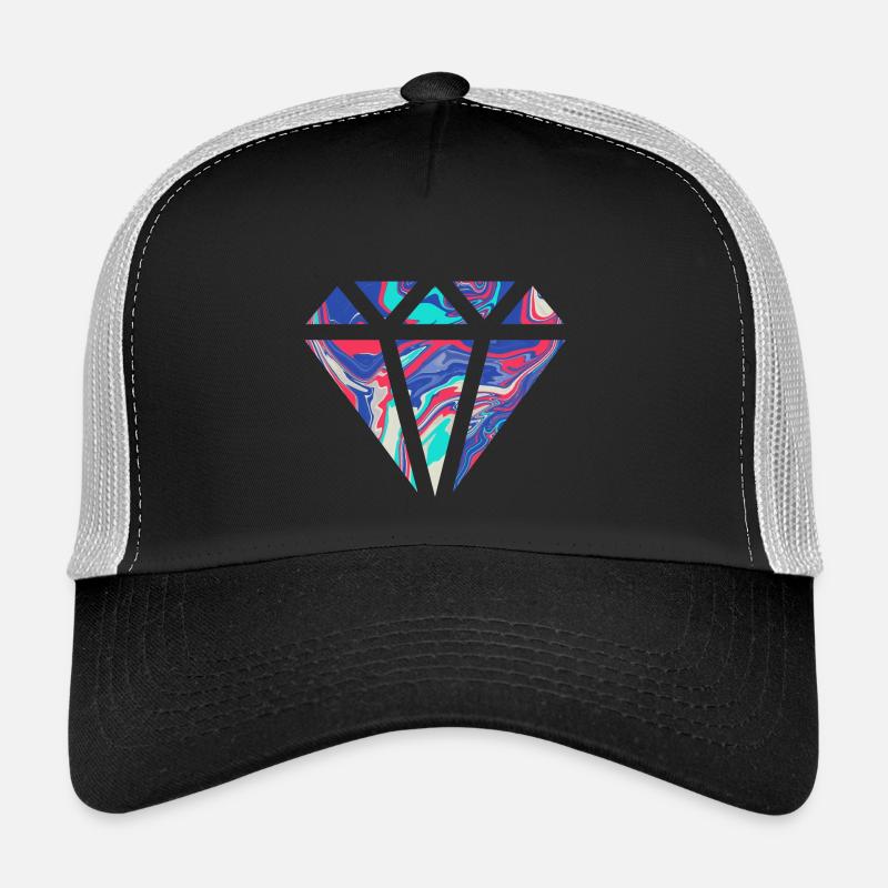 Conception de diamant coloré simple / symbole Casquette trucker 