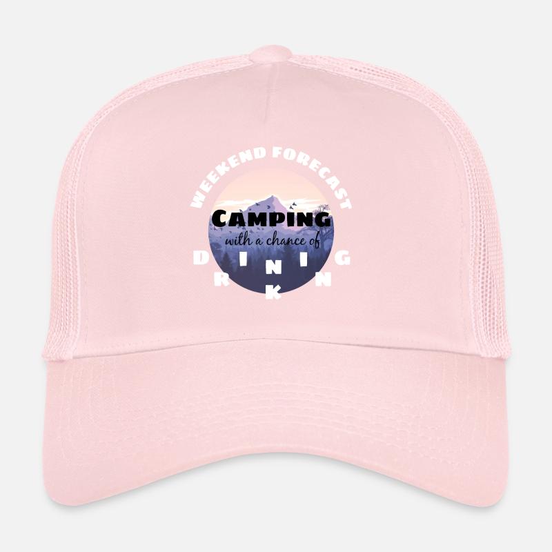 Prévisions de week-end Camping avec une chance de boire Casquette trucker 
