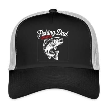 Bester Angelpapa Meilleur papa pêcheur approuvé - Casquette trucker  - noir/gris pierre - Devant
