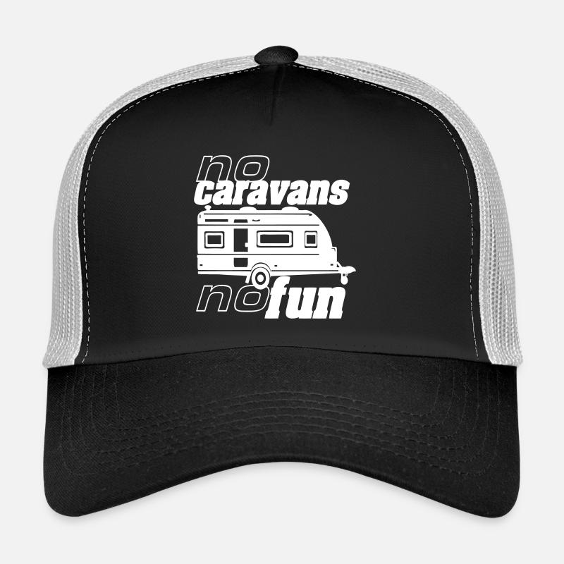 Wohnwagen,Camping,Fun Shirt,Caravan Fun.(25) - Trucker Cap - Schwarz/Steingrau