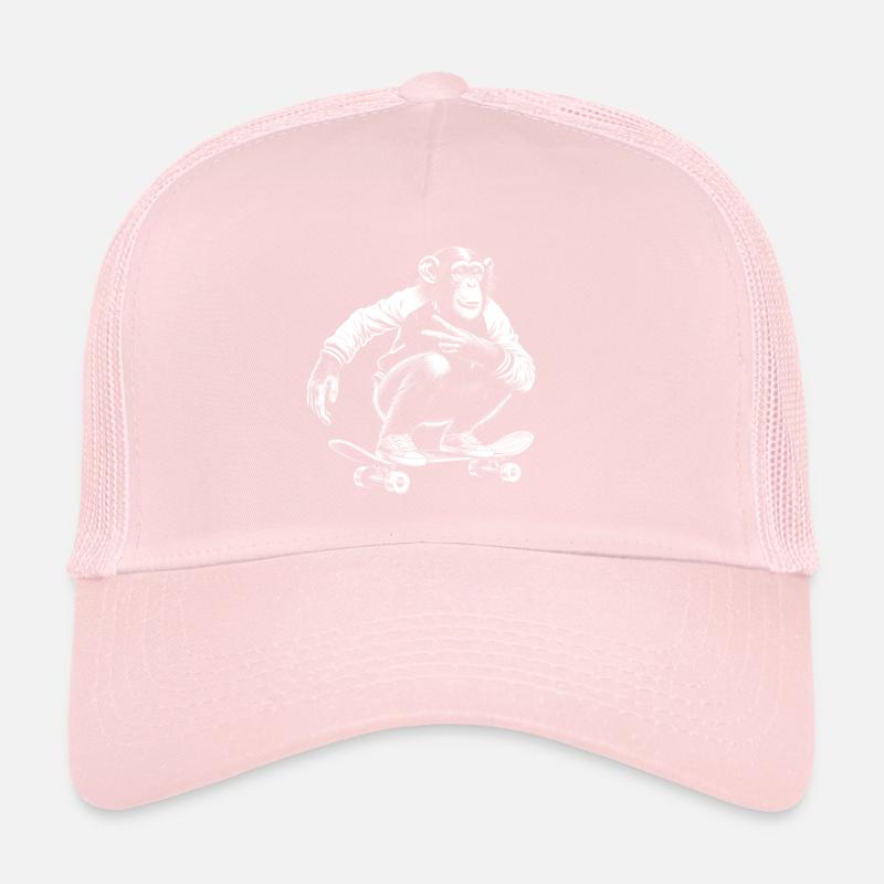 Chimpanzee on a skateboard Trucker Cap