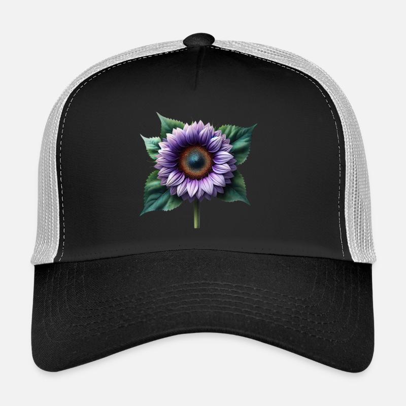 Tournesol violette florale vrille fleur florale Casquette trucker 