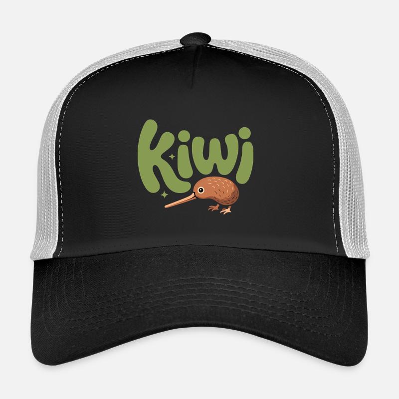 Süße Kiwi - Neuseeland Vogel Design - Trucker Cap - Schwarz/Steingrau