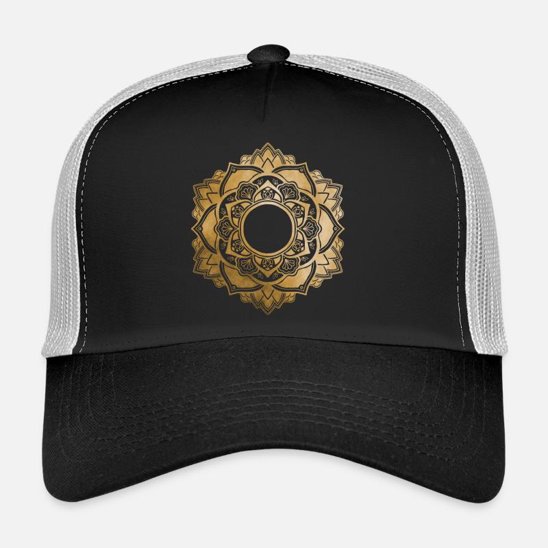 Mandala No.4 Gold - Trucker Cap - Schwarz/Steingrau