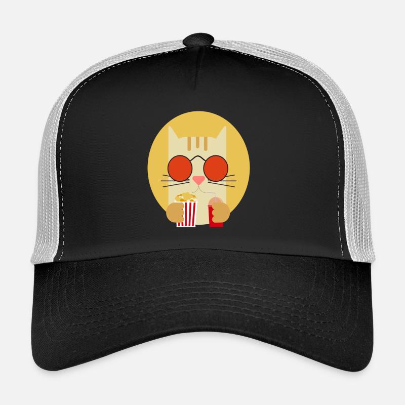 Popcorn Knabberzeug Kino Couch Fast Food Chips - Trucker Cap - Schwarz/Steingrau