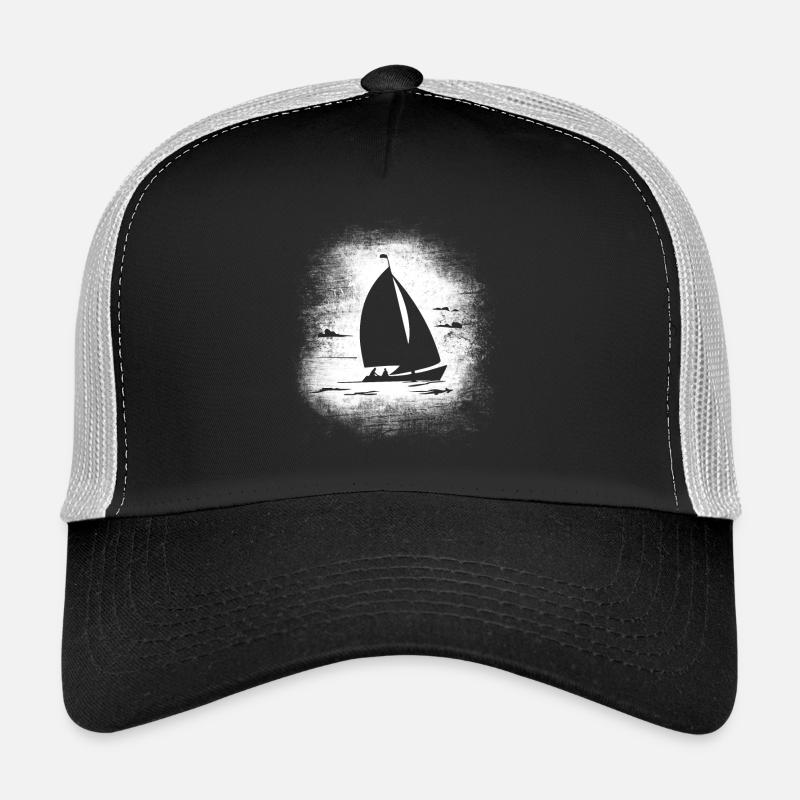Segeln - Segelboot - Trucker Cap - Schwarz/Steingrau