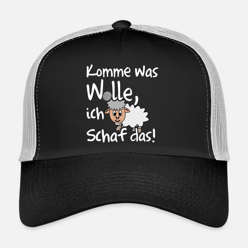 Ich schaffe das, ich Schaf das lustiges Motiv - Trucker Cap - Schwarz/Steingrau