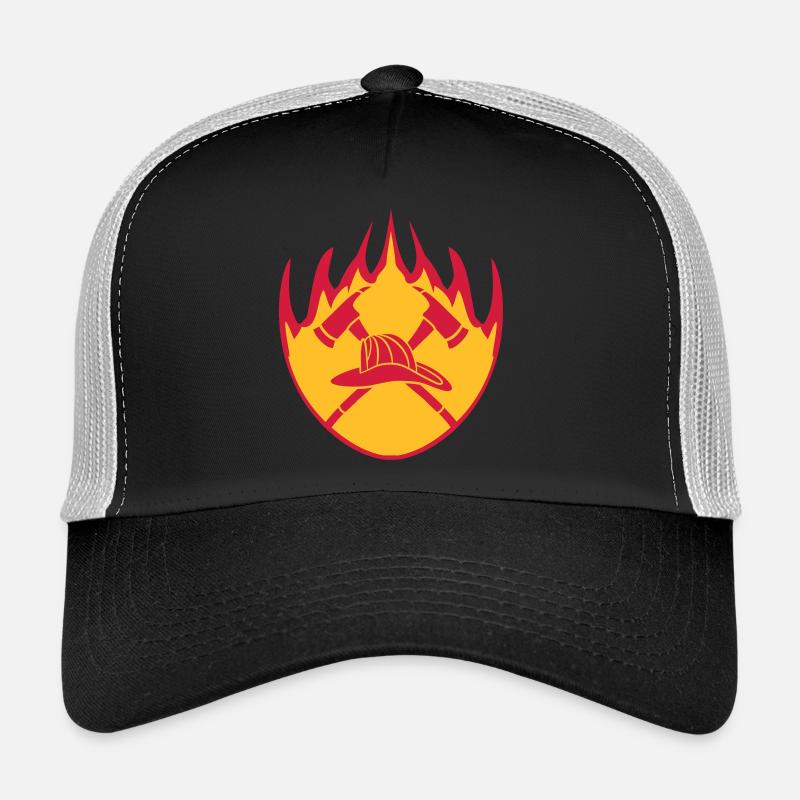 Logo de feu flamme casque 2 axes Casquette trucker 