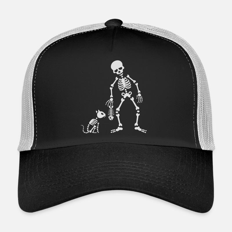 Cat likes fish bone skeleton - Trucker Cap - Schwarz/Steingrau