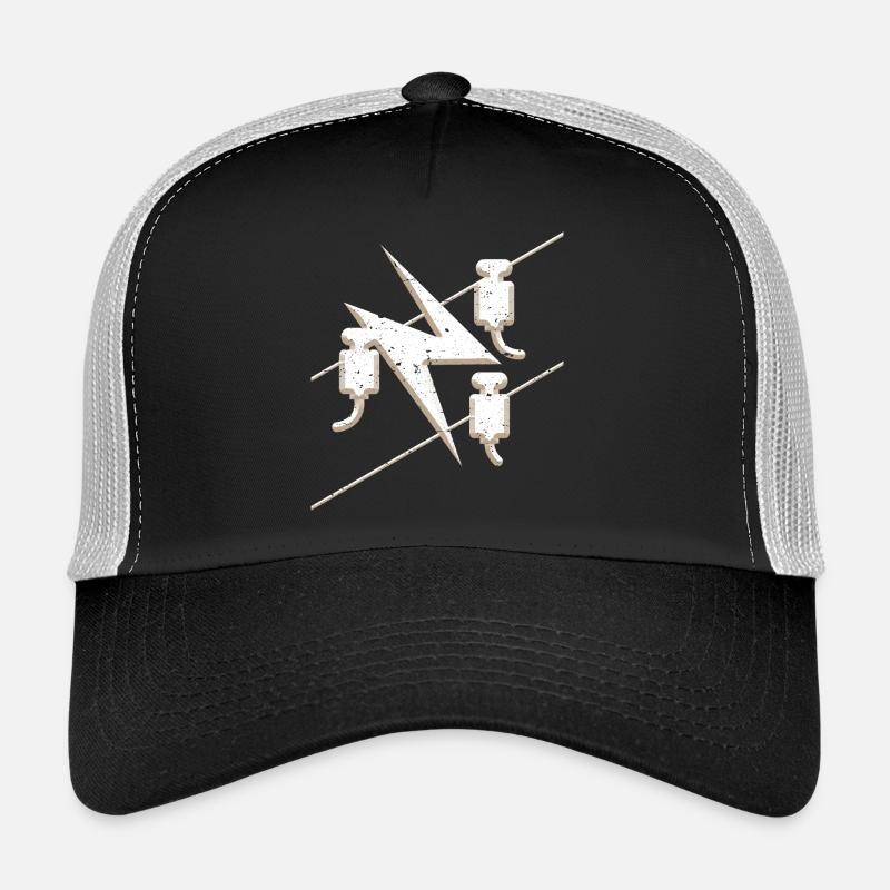 Symbole de guilde d'électricien dans un look grunge 3d cool Casquette trucker 