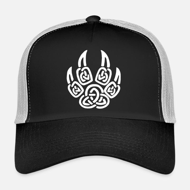 Weiße Wikinger Wolfskrallen - Trucker Cap - Schwarz/Steingrau